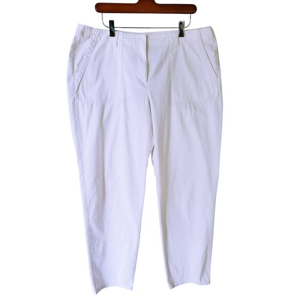 J. Jill Women's Khaki Cotton Linen Stretch Blend Straight Leg Pants Plus Size 14 - Picture 2 of 16